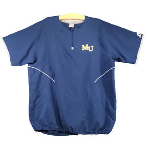 Russell Athletic Men's Windbreaker Jacket Blue Large Short Sleeve Polyester